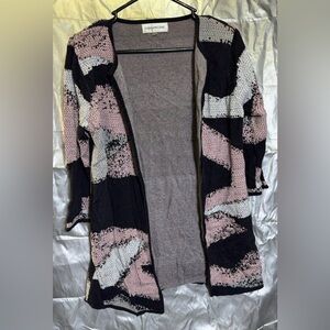 Evan Picone Black and Pink Cardigan